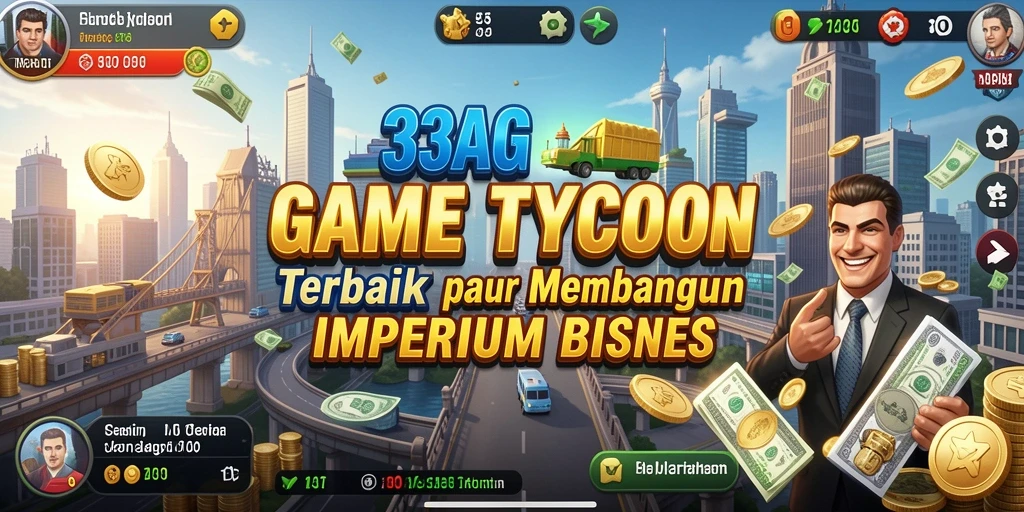 Tampilan gameplay 33AG menampilkan keseruan membangun bisnis.
