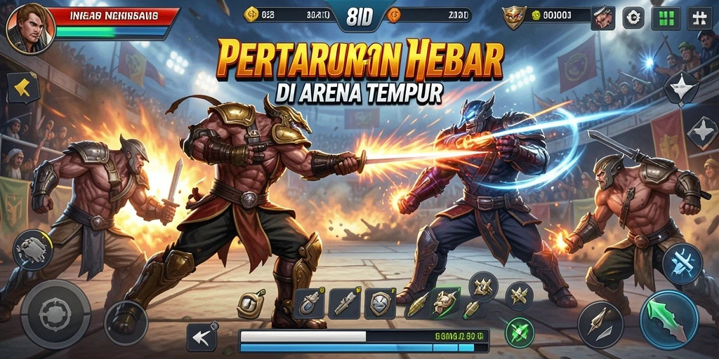 Tampilan gameplay Fighting yang seru dan dinamis di 8ID.