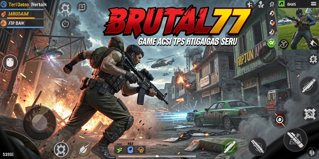Gameplay seru dalam BRUTAL77 dengan aksi tembak-menembak yang intens.