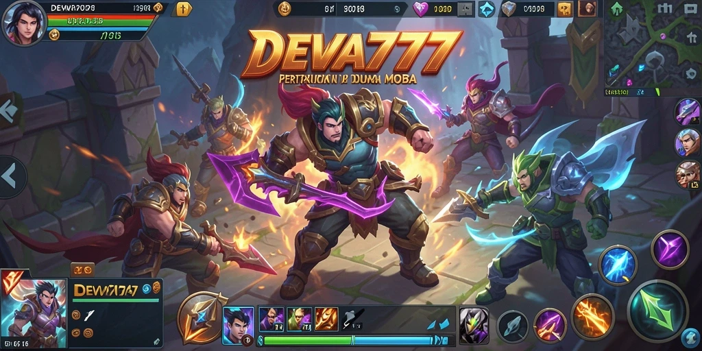 Tangkapan layar menunjukkan aksi seru dalam permainan MOBA.