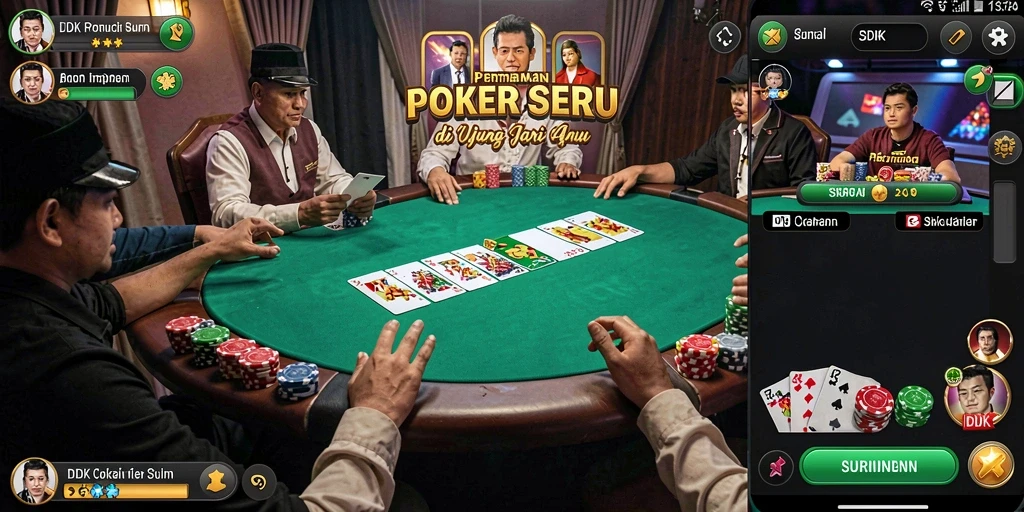 Screenshot utama DKK menampilkan gameplay Poker yang mengasyikkan.