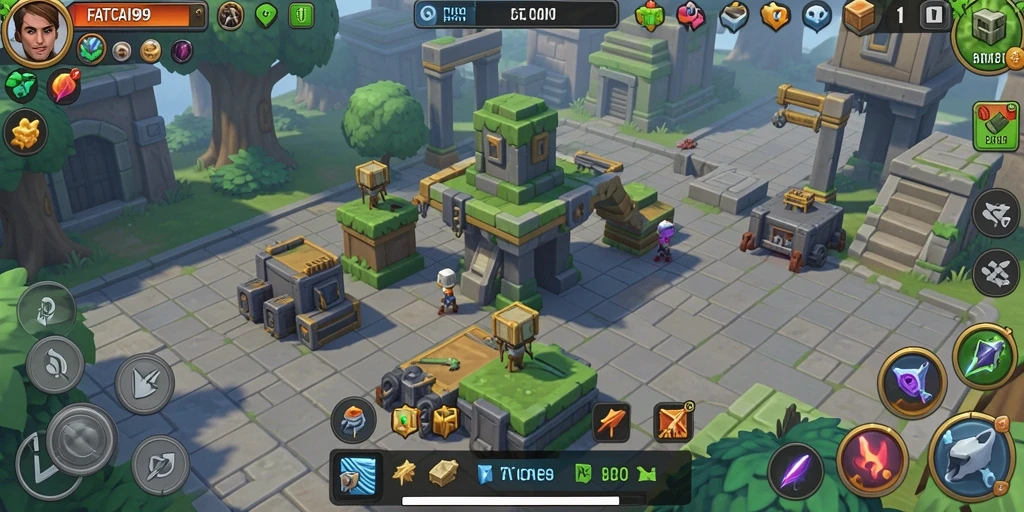 Screenshot menunjukkan aksi mendebarkan di game Tower Defense.