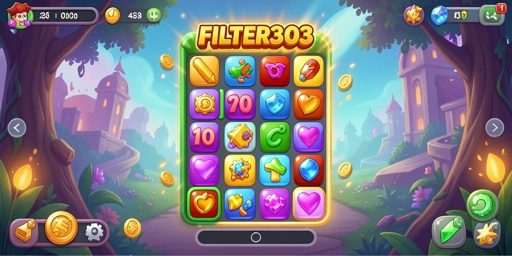 Tampilan gameplay seru dalam FILTER303 dengan grafis yang memikat.