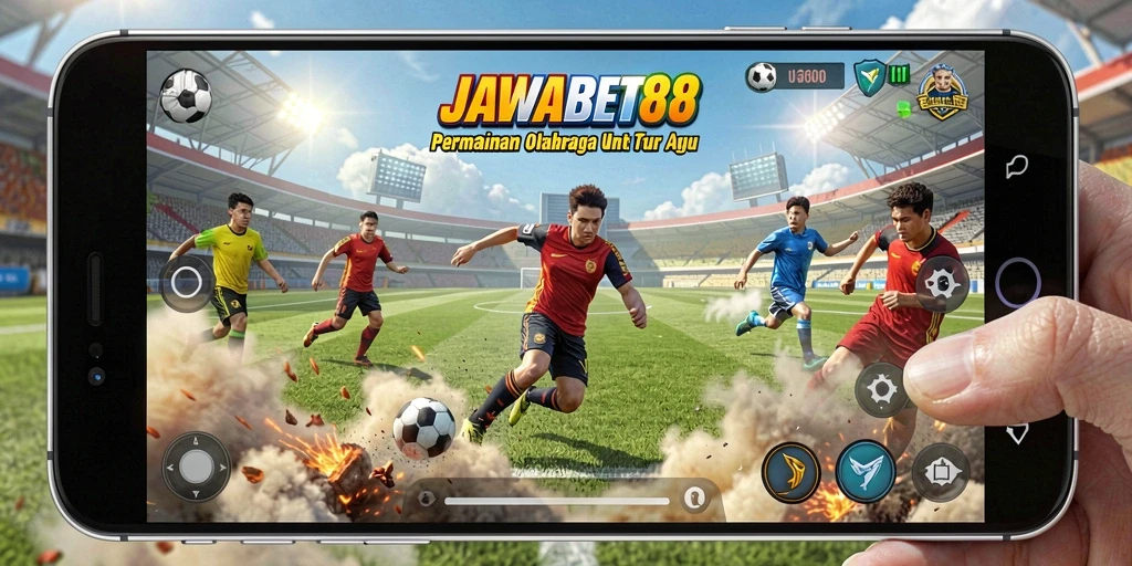 Tampilan gameplay seru dalam JAWABET88 saat berlaga di lapangan.
