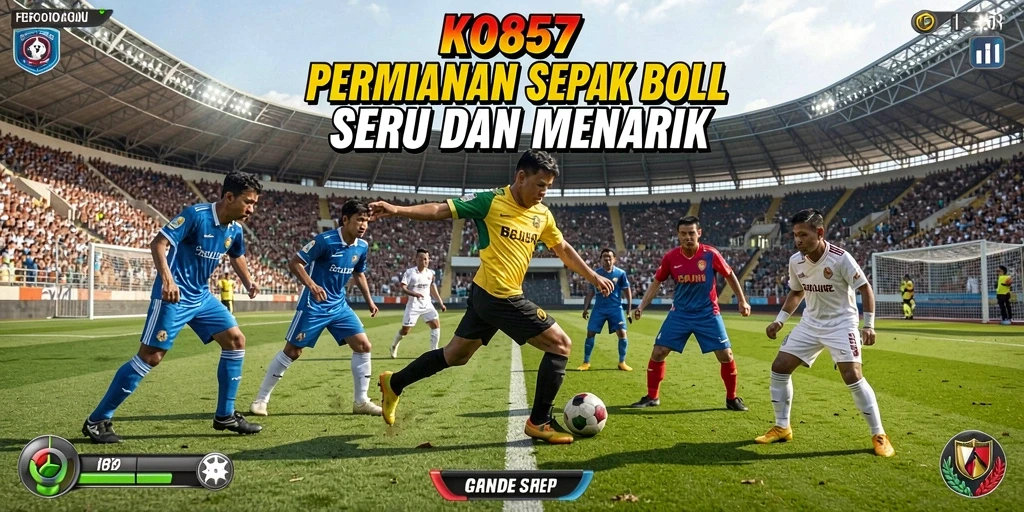 Tampilan gameplay KO857 yang dinamis dalam sepak bola.