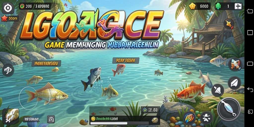 Gameplay LGOACE yang mengasyikkan dengan aktivitas memancing.