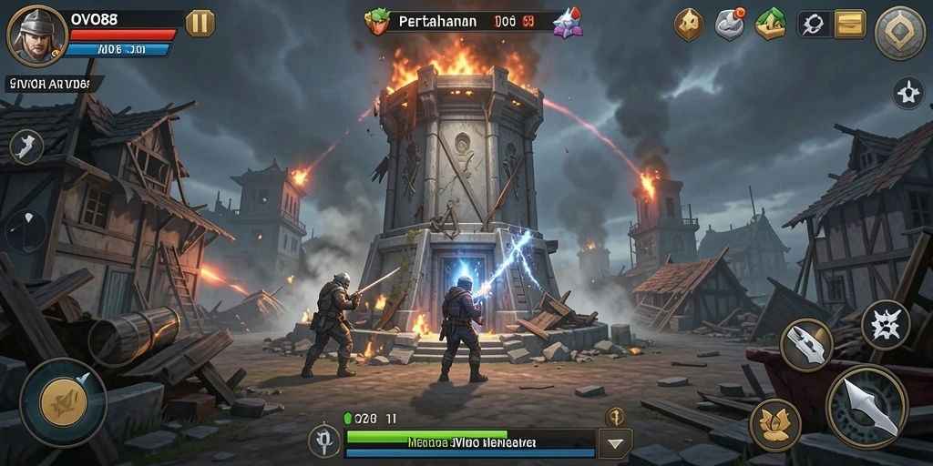Tampilan menarik dari gameplay Tower Defense OVO88 yang mengasyikkan.