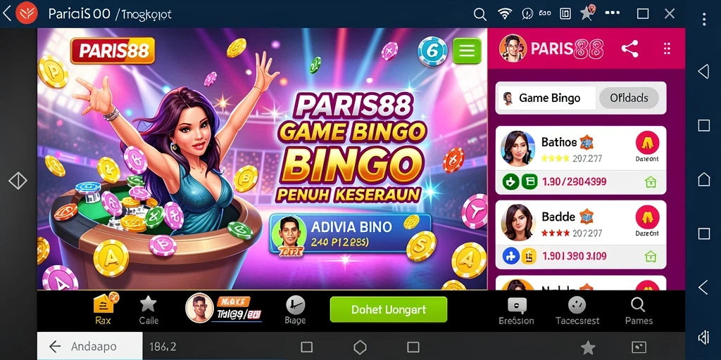Gameplay seru dalam aplikasi Bingo PARIS88