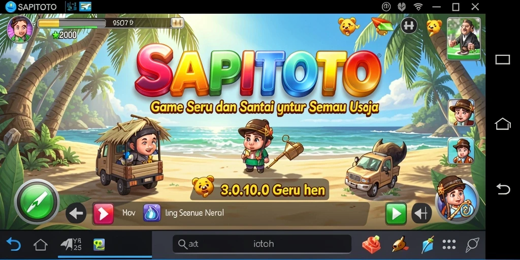 Tampilan gameplay SAPITOTO yang ceria dan menarik.