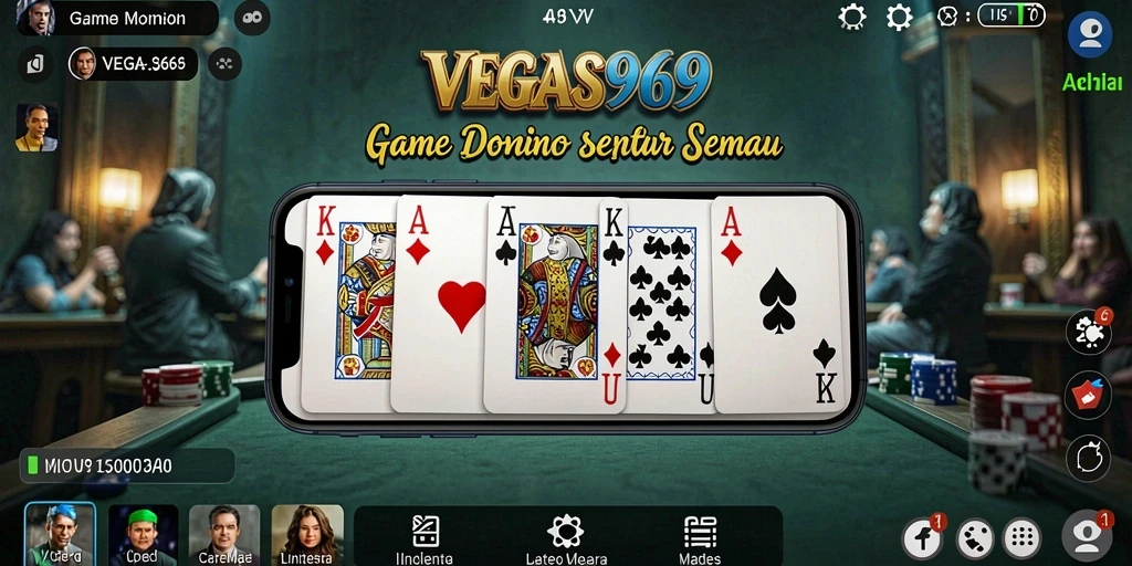 Tampilan menarik dari gameplay Domino di VEGAS969.