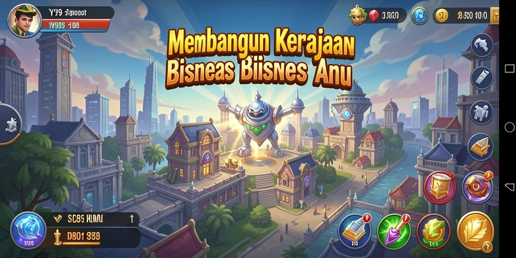 Screenshot gameplay Y89 yang menunjukkan momen manajemen bisnis.
