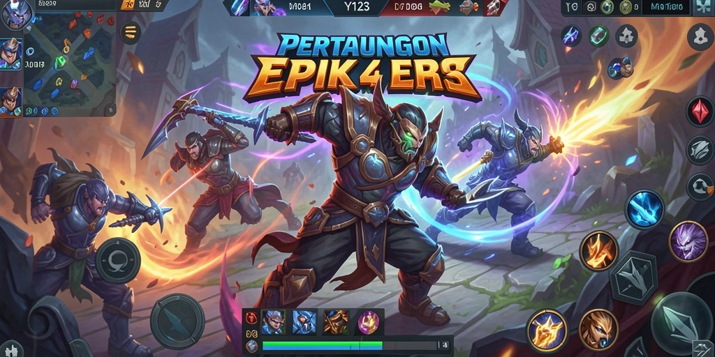 Tampilan menegangkan dari gameplay MOBA di YY123.